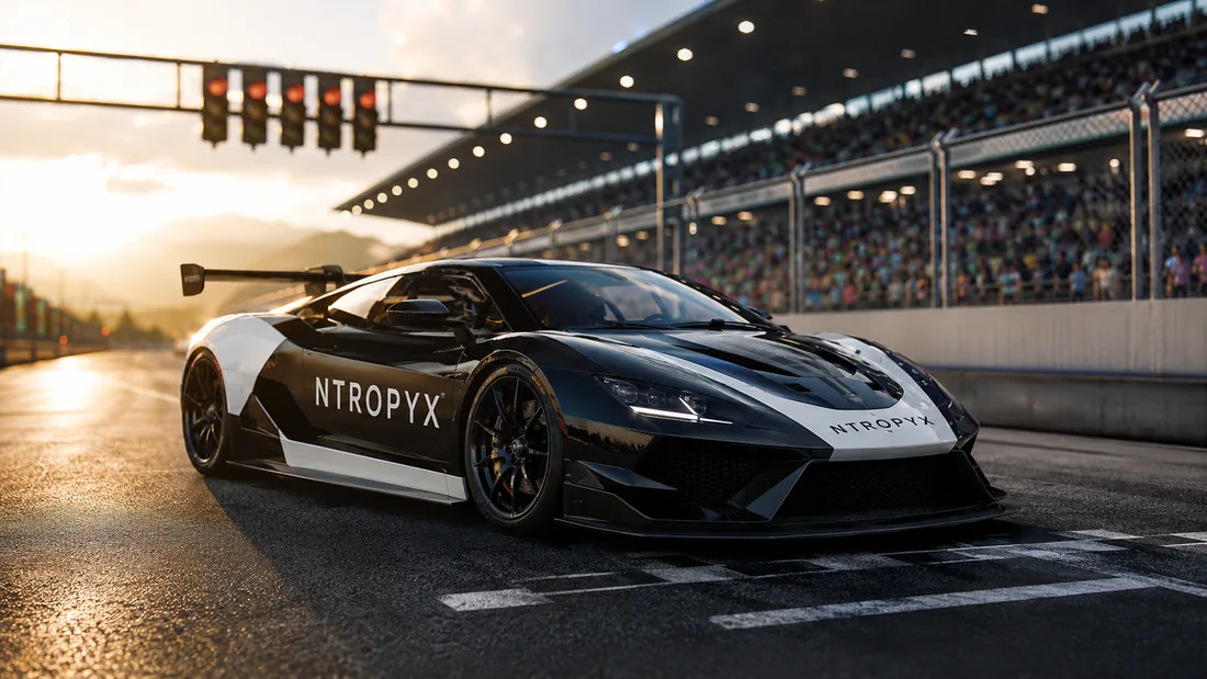 Race car in NTROPYX livery on the starting grid