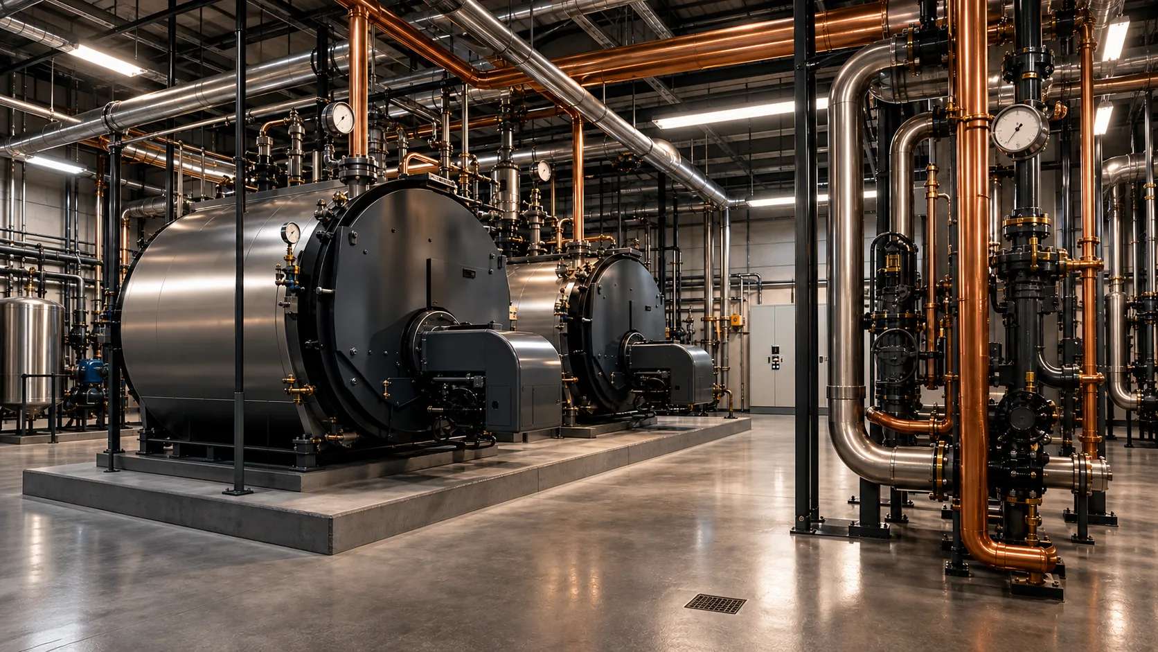 Industrial heating oil storage and boiler facility